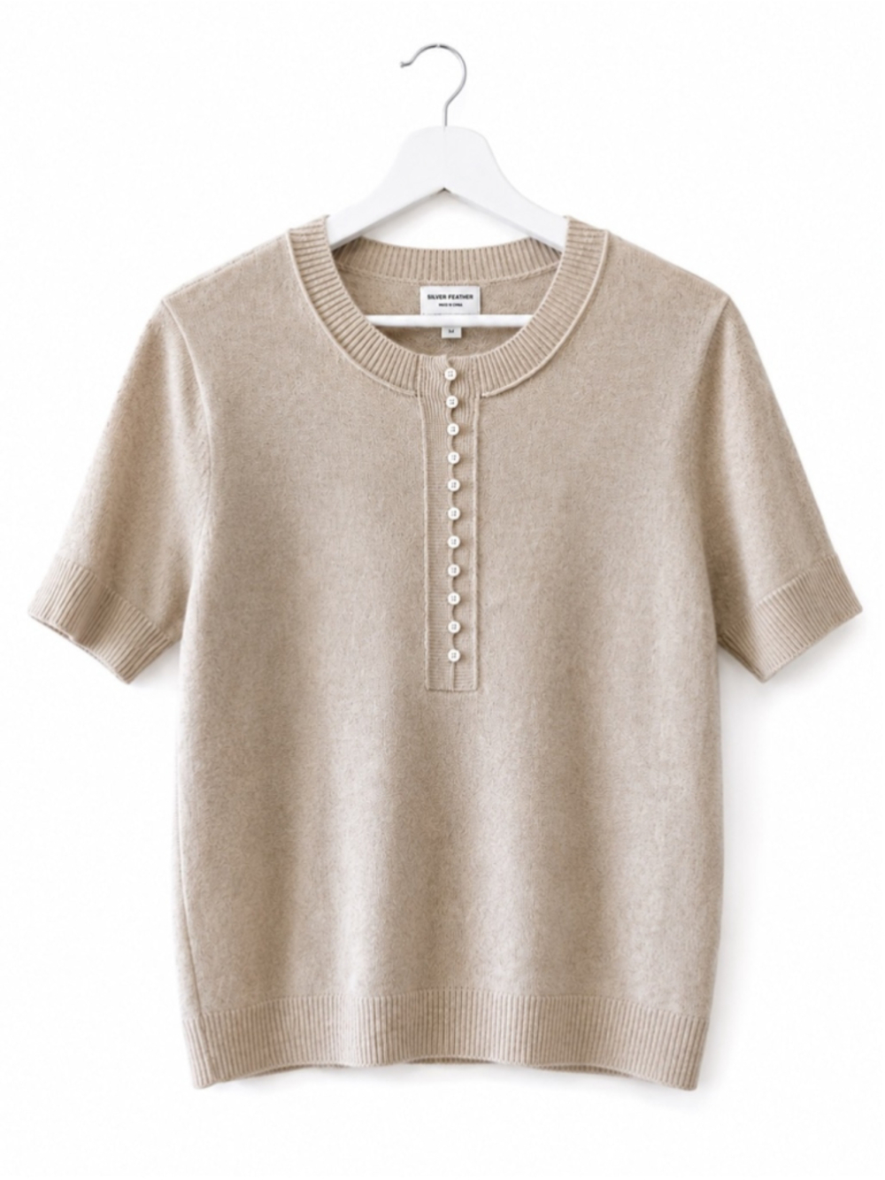 Club Monaco 100% Cashmere Raoula Short Sleeve Sweater Size L
